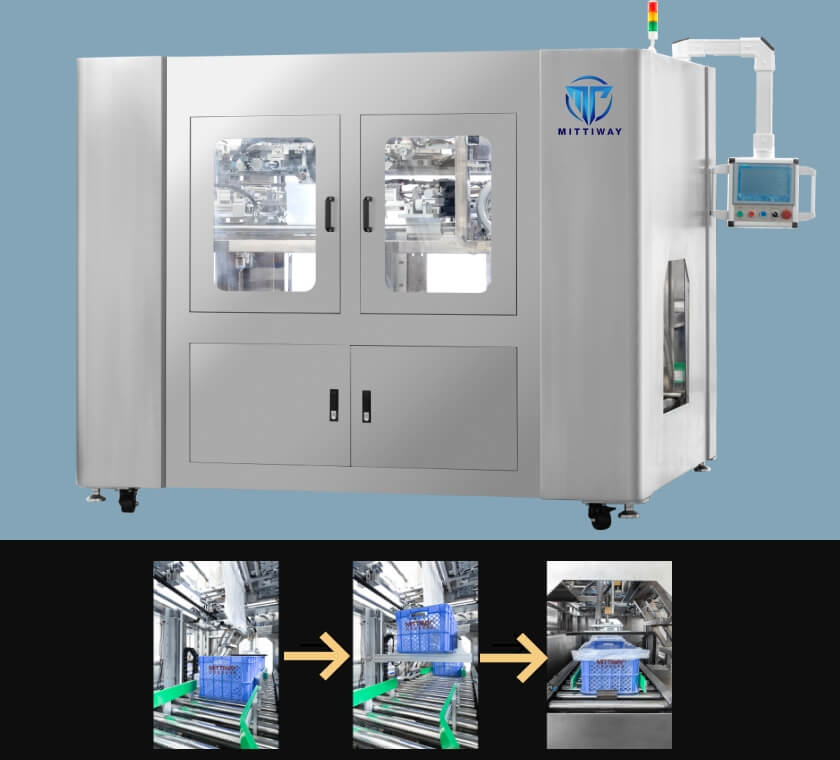 What equipment will combine with the bag inserting machine?